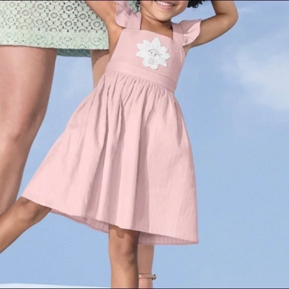Victoria Beckham for Target Dresses | Victoria Beckham for Target Girls Pink Romper Dress Size 4T | Color: Pink/White | Size: 4tg | Pm-31679703'S